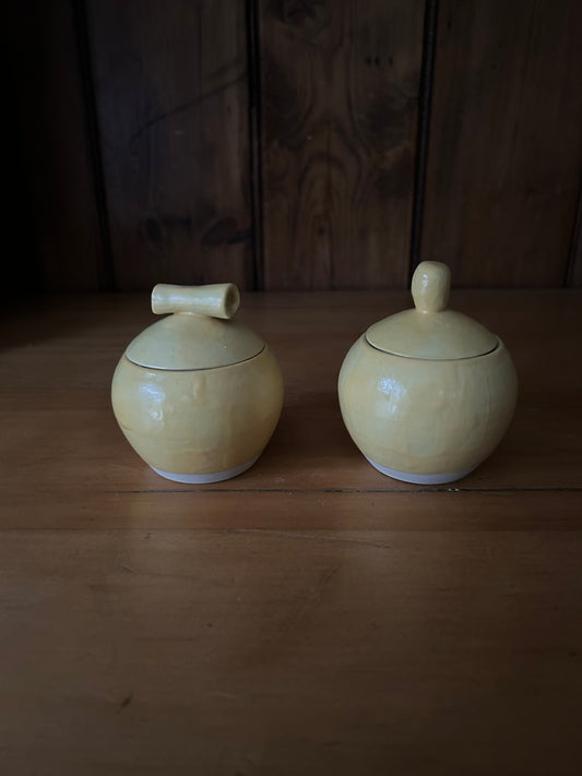 Lidded Trinket Jars - Yellow